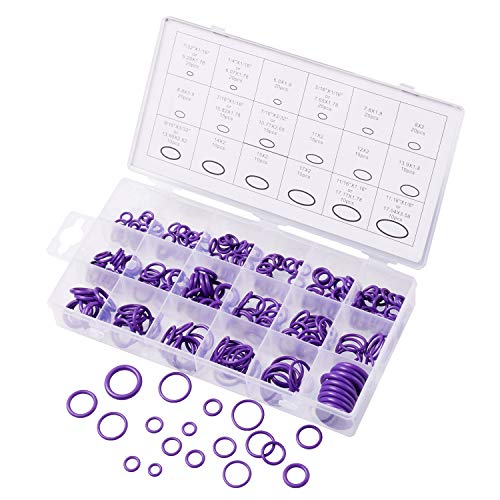 BOLET O-Ring Assortment Kit Set 270 PCS 18 Size Nitrile Rubber O-Ring Sealing Ring Kit.for Professional Plumbing, Faucet, Automotive, Mechanic,Repairs,Air or Gas Connections (270 PCS) (Purple)