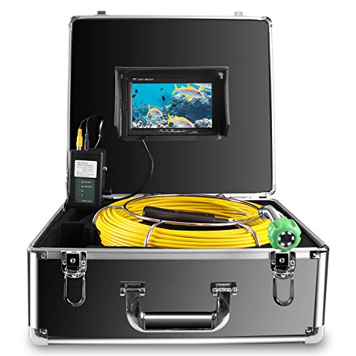 Anysun Drain Pipe Sewer Video Inspection Camera - Sony CCD 7'Color LCD Monitor DVR Recorder - DVR 30m/100ft 4GB, TF Endoscopy Video Snake Camera