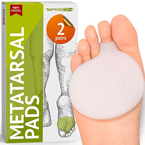 Metatarsal Pads Ball of Foot Cushions - Soft Gel Ball of Foot Pads - Mortons Neuroma Callus Metatarsal Foot Pain Relief Bunion Forefoot Cushioning Relief Women - 2 Pairs