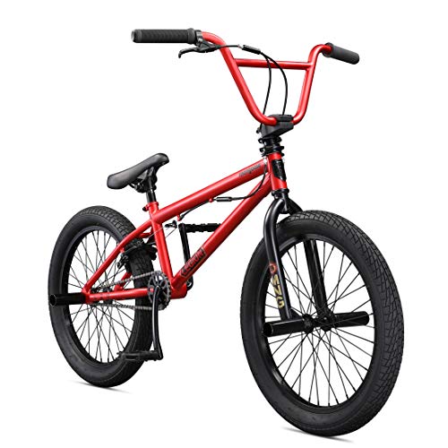 Mongoose Legion L20 Freestyle BMX Bike Line for Beginner-Level to Advanced Riders, Steel Frame, 20-Inch Wheels, Red