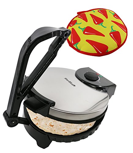 10inch Roti Maker by StarBlue with FREE Roti Warmer - The automatic Stainless Steel Non-Stick Electric machine to make Indian style Chapati, Tortilla, Roti AC 120V 60Hz 1200W