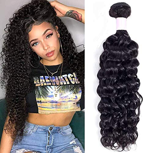 9A Brazilian Curly Hair 1 Bundle Human Hair Weaves for Black Women (10 Inch) 100% Unprocessed Virgin Human Hair Bundles Kinky Curly Weave Human Hair Bundles Natural Black Color