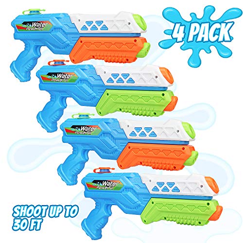 TOY Life Water Guns for Kids or Adults - 4 Pack Super Blaster Soaker Water Gun - Water Shooter Toy - Kids Outdoor Toys and Games for Boys, Girls - Water Gun Summer Toy for Toddlers, Kids, Adults