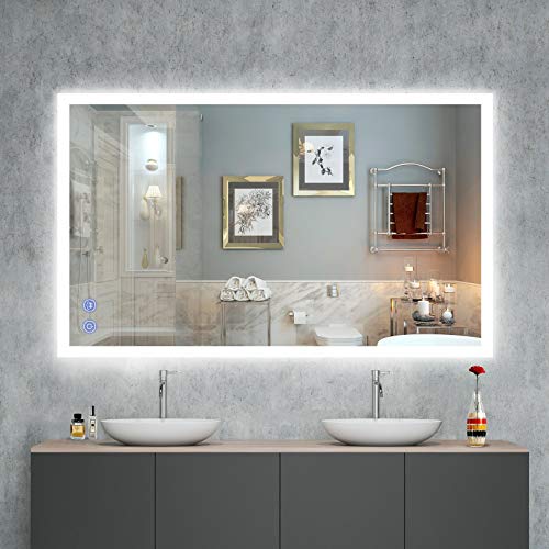 VENETIO LED Bathroom Vanity Mirror with Lights 40 x 24 Inch - Smart Fogless Backlit Design Large Frameless Lighted Makeup Mirror - Touch Screen Dimmable Decor Wall Mounted Mirror (Horizontal/Vertical)