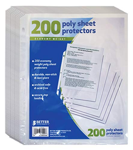Better Office Products Sheet Protectors, 200 Piece