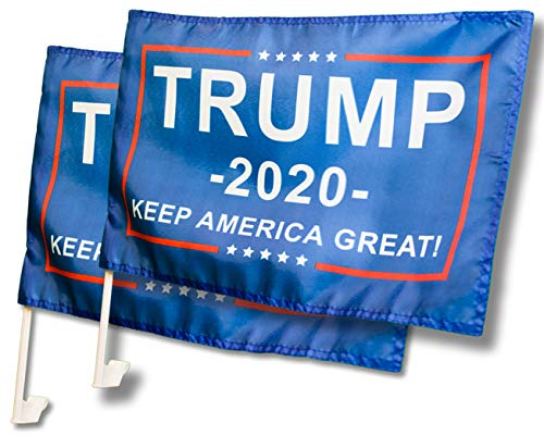 Sunburst Ventures Trump 2020 Keep America Great Car Flags Set of 2