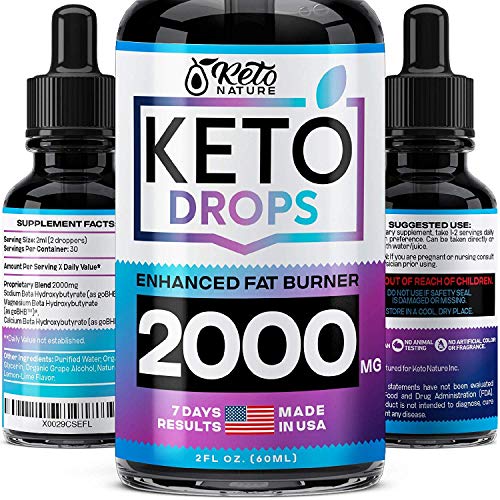 Keto Diet Drops with BHB Exogenous Ketones - Made in USA - Fat Burner & Appetite Suppressant - Natural Keto Liquid - Keto Weight Loss