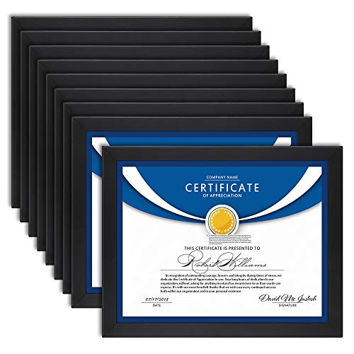 Icona Bay 8.5x11 Diploma Frames (Black, 12 Pack), Sturdy Wood Composite Certificate Frame, Sleek Document Frame Bulk, Table Top or Wall Mount, Exclusives Collection