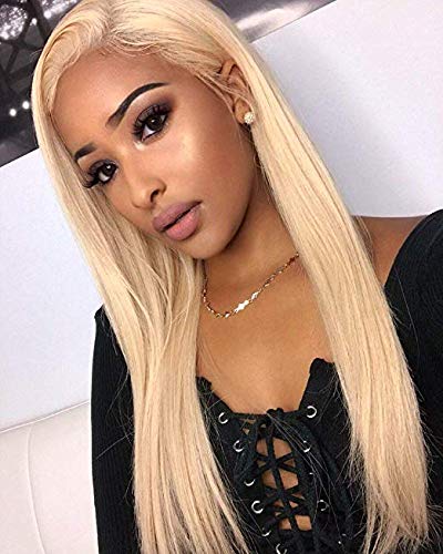 613 Full Lace Wig Human Hair With Baby Hair 130 Density Blonde Full Lace Wig Pre Plucked Bleached Knots (14 inch, full lace wig)