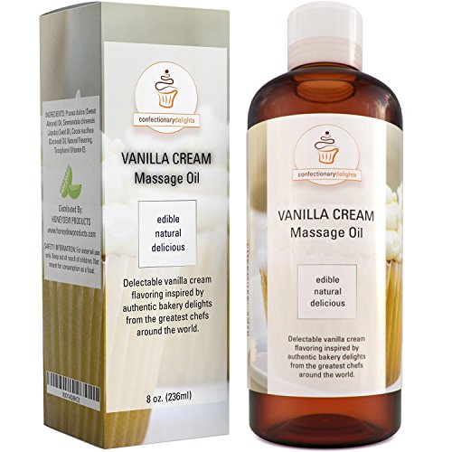Edible Vanilla Erotic Massage Therapy Oils with Powerful Aphrodisiac & Skin Care Benefits - Natural Carrier Oils for Sensual Massage with Jojoba Sweet Almond & Coconut Oil - Therapeutic Muscle Relief