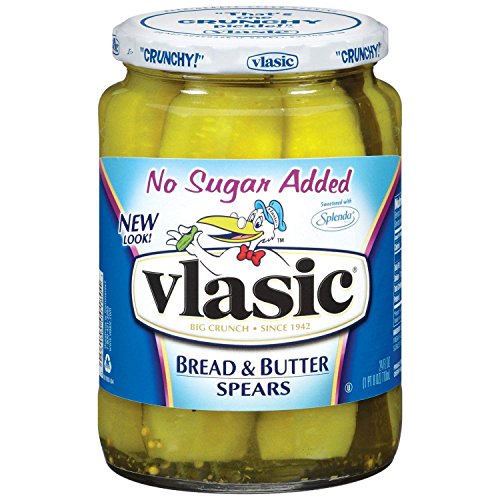 Vlasic No Sugar Added Bread and Butter Pickle Spears, Keto Friendly, 6 - 24 FL OZ