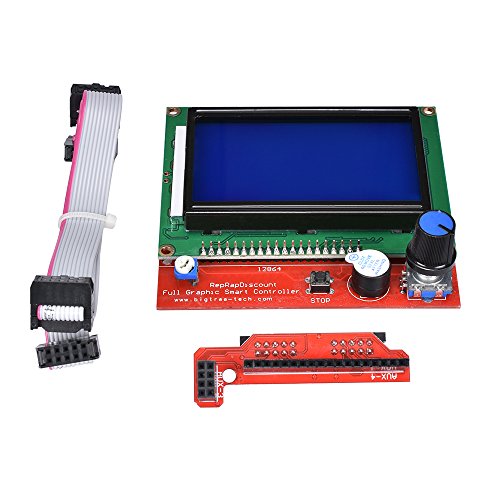 KINGPRINT 12864 LCD Graphic Smart Display Controller Board with Adapter and Cable for 3D Printer RAMPS 1.4 RepRap 3D Printer Mendel Prusa Arduino