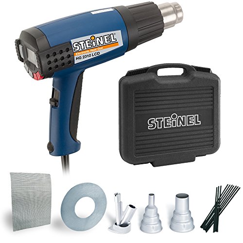 Steinel HG 2310 Auto Body Welding Kit - including industrial Heat Gun with LCD Display, 1600 W power blowing hot heat, temperature and airflow continuously variable, lockable override control, ideal for use on electronics, aerospace, medical manufacturing, 34870