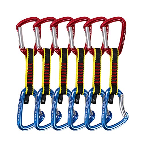 Geelife Crag Express Quickdraw Set CE Certified Rock Climbing Gear Quickdraws 11cm Pack of 6