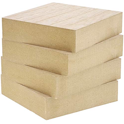 Unfinished Wood Blocks for DIY Crafts, Square Sign Block (4 x 4 in, 4-Pack)