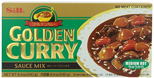 S&B Golden Curry Sauce Mix, Medium Hot, 8.4-Ounce (5 Packs)
