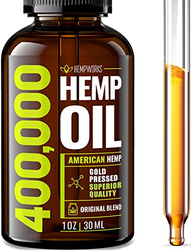 Hemp Oil 400,000 Extra Efficacy - Stress & Anxiety Relief - Made in The USA - 100% Natural & Safe Hemp Oil - Immune Support - Anti-Inflammatory & Joint Support - Ideal Omega 3, 6, 9 Balance