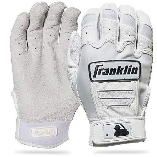 Franklin Sports CFX Pro Full Color Chrome Series Batting Gloves CFX Pro Full Color Chrome Batting Gloves, White, Adult Medium