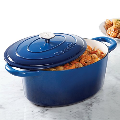 Crock Pot Artisan 7QT Oval Dutch Oven, Blue