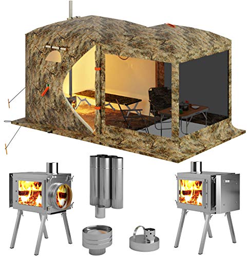 Russian-Bear Hot Tent with Stove Pipe Vent. Hunting Fishing Outfitter Tent with Wood Stove. 4 Season Tent. Expedition Arctic Living Warm Tent. Fishermen, Hunters and Outdoor Enthusiasts! 4 Person Kit