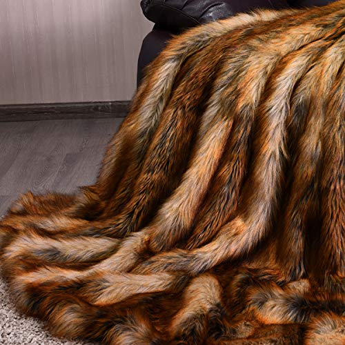 Giantex Faux Fur Throw Blanket, Ultra Soft Fuzzy Bed Blankets, Light Weight and Cozy Warm Touch, All Season Fluffy Plush Blanket for Sofa Couch Bed (36' x 54')