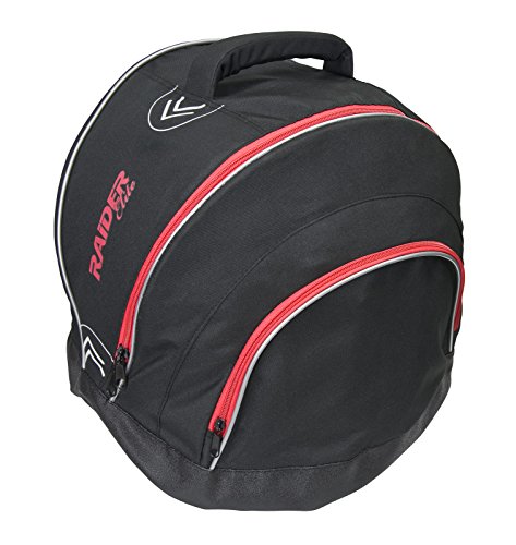 Raider Elite Motorcycle Helmet Bag Storage Fleece Lined Zip Up Black - Waterproof Shell