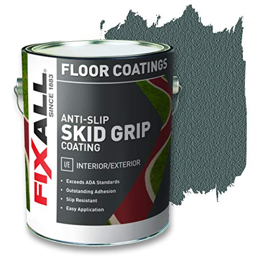 FIXALL Skid Grip Anti-Slip Paint, 100% Acrylic Skid-Resistant Textured Coating (Color Slate F06565-1) 1 Gallon