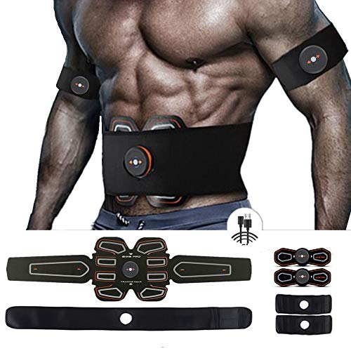 MBODY ABS Muscle Toner Abdominal Toning Workout Belt Body Training Gear Fitness Equipment Full Set for Abdomen/Arm/Leg Training(USB Charging)