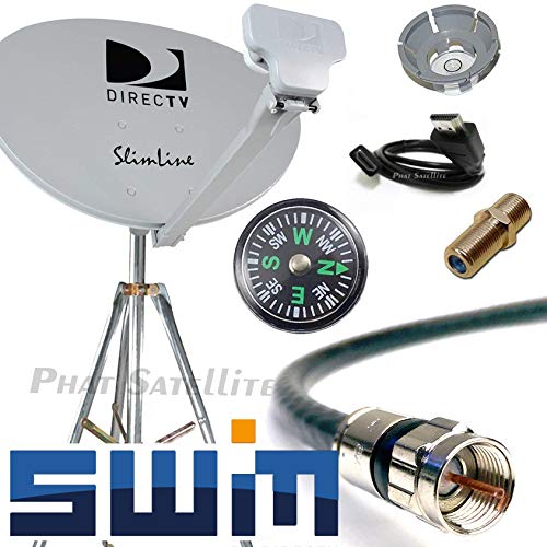 DirecTV SWM SL3S Portable Satellite RV Dish Kit Camping Tailgating with Tripod SWiM and level