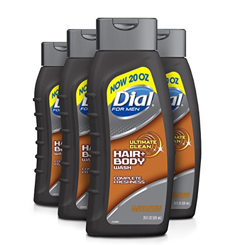 Dial For Men Hair + Body Wash, Ultimate Clean, 20 Ounce (Pack of 4)