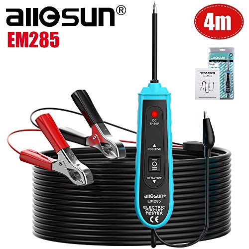 All-Sun EM285 Power Probe Car Circuit Tester with Automotive Electric System 6-24V DC Tools Support Track and Locate Short Circuits Test for Continuity with The Assistance of Auxiliary Ground Lead