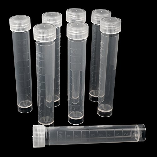 Z-COLOR 10pcs 10ml Lab Plastic Frozen Test Tubes Vial Seal Cap Container for Laboratory School Educational
