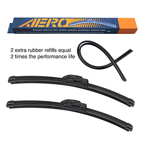 AERO Voyager 26' + 16' Premium All-Season OEM Quality Windshield Wiper Blades with Extra Rubber Refill + 1 Year Warranty (Set of 2)