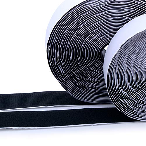 Hook and Loop Tape-Roll Self Adhesive Tape Strips Sticky Back Fastener, 1In x 41Feet