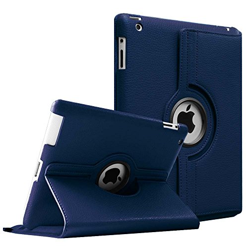 Fintie Rotating Case for iPad 4 3 2 (Old Model) 9.7 inch Tablet - 360 Degree Rotating Smart Stand Protective Cover Auto Wake/Sleep for iPad 4th Gen Retina Display, iPad 3 & iPad 2, Navy