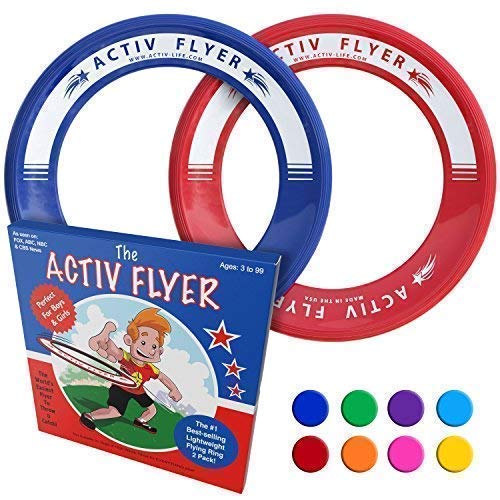 Activ Life Best Kid's Frisbee Rings [Red/Blue] Fun Family and Fun Gifts for Christmas Stocking Stuffers Birthday Presents Cool Xmas Toys for Year Old Boys Girls Top Outdoor Games Love Hot Bday & Child