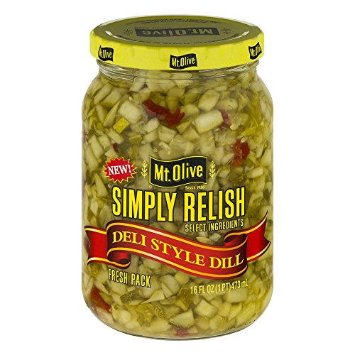 Mt. Olive Simply Relish Deli Style Dill, 16 Oz Jars (Pack of 3, Total of 48 Oz)