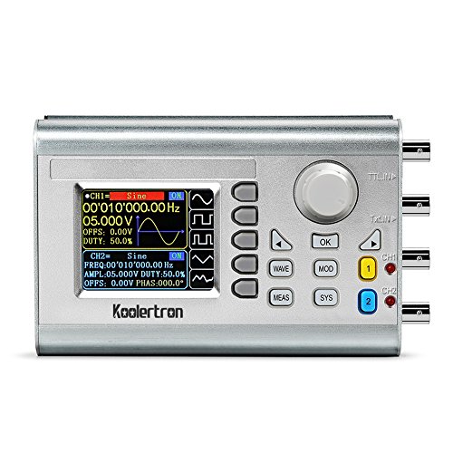 Koolertron 60MHz High Precision DDS Signal Generator Counter,Upgraded Dual-Channel Arbitrary Waveform Function Generator Frequency Meter 266MSa/s (60MHz)