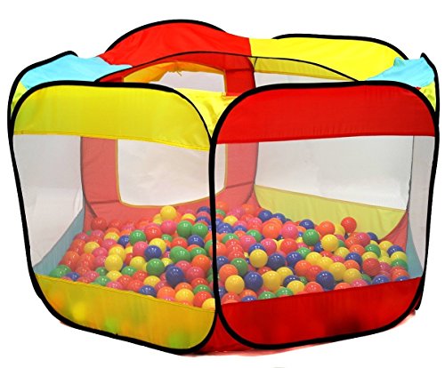 Kiddey Ball Pit Play Tent for Kids - 6-Sided Ball Pit for Kids Toddlers and Baby - Fill with Plastic Balls (Balls Not Included) or Use As an Indoor / Outdoor Play Tent