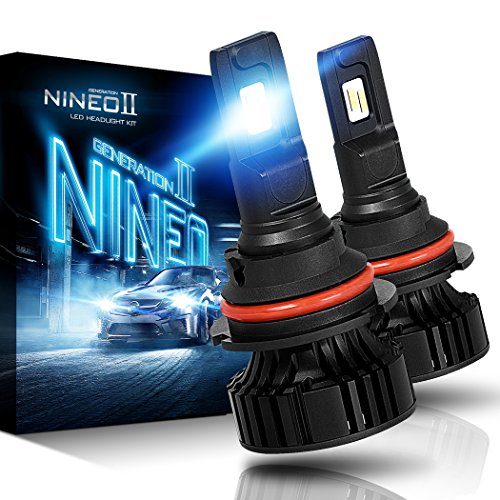 NINEO 9007 LED Headlight Bulbs | CREE Chips 12000Lm 6500K Extremely Bright All-in-One Conversion Kit | 360 Degree Adjustable Beam Angle