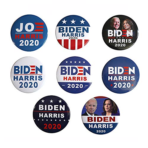 Joe Biden Kamala Harris 2020 for President Campaign Buttons-Decorate Round Badges with Pins (Set of 8)
