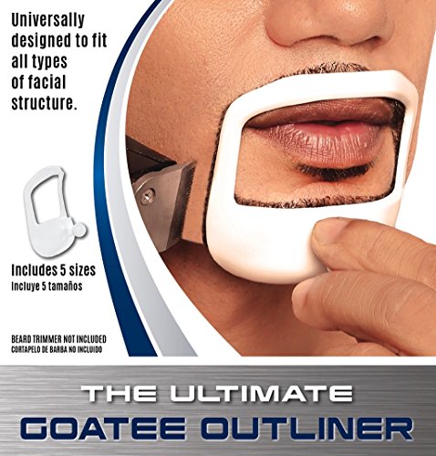 Goatee Outliner Kit - 5 Sizes Set All-In-One Tool | The Beard Care & Grooming Gift Kit For Any Beard Bro | Use With A Beard Trimmer Or Razor To Style