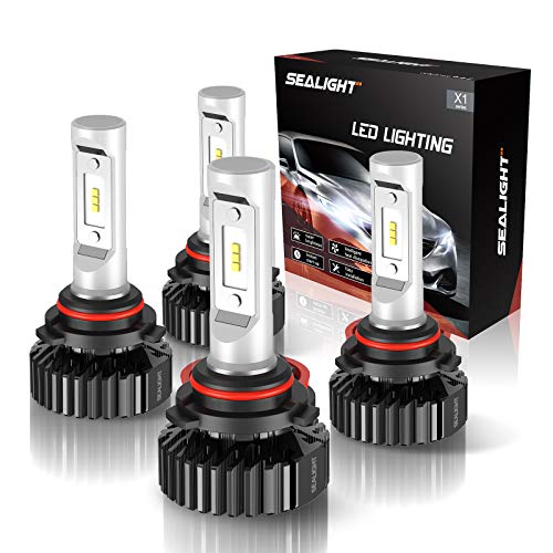 SEALIGHT 9005/HB3 High Beam 9006/HB4 Low Beam LED 14000LM Headlight Bulbs Combo Package CSP Chips 6000K Cool White