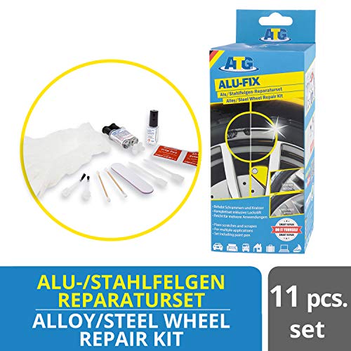 ATG ALU-FIX Alloy Wheel Repair Kit | Surface Damage on Alloy & Steel Wheels | Rim Repair Kit | Automotive Paint | Alloy Rim Repair | Rim Scratch Repair