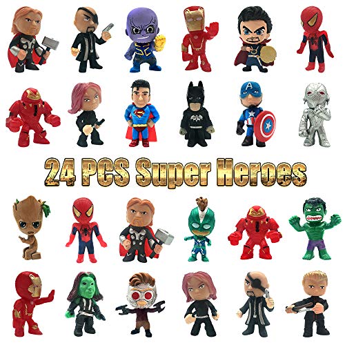 MOYEE Action Figures, Anime Figures, 24 PCS Super Hero Adventures Play Set - Mini PVC Web Warriors Figures Toys Dolls for Kids Ages 3 and Up, Christmas, Birthday Gift & Home, Car, Decoration