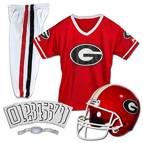 Franklin Sports NCAA Georgia Bulldogs Kids College Football Uniform Set - Youth Uniform Set - Includes Jersey, Helmet, Pants - Youth Small