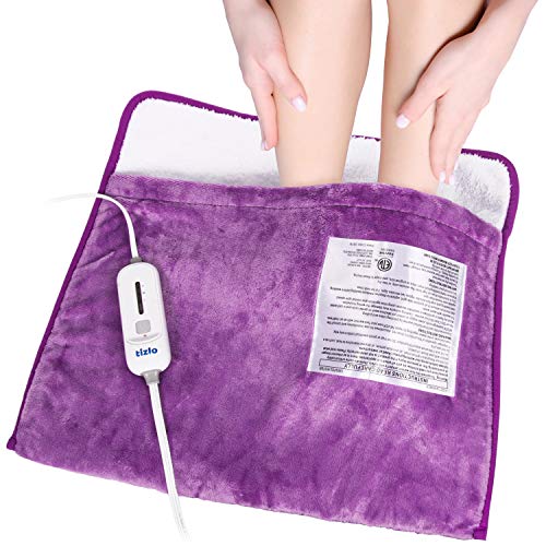 Electric Heated Foot Warmers for Men and Women Foot Heating Pad Electric with Fast Heating Technology Heating Pad Feet Warmer Auto Shut Off with 3 Temperature Setting 20×22 inches Perfect Purple
