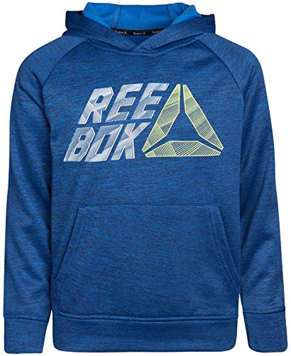 Reebok Boys' Sweatshirt - Fleece Pullover Fashion Hoodie Designs and Logos, Navy, Size Large (14/16)