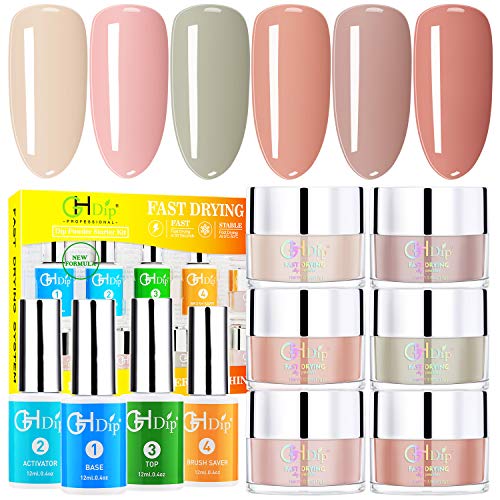 Dip Powder Nail Kit Acrylic Nail Dip Powder Kit G643 (6 nude color)