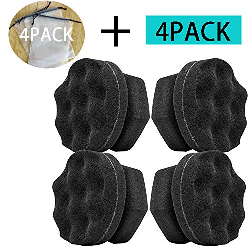 O3 The East Sun Tire Dressing Shine Applicator（Pack of 4）, Round Grip Deeper Wave Design to Reach Trim Makes Detailing Tires Easier - Durable, Washable, and Reusable